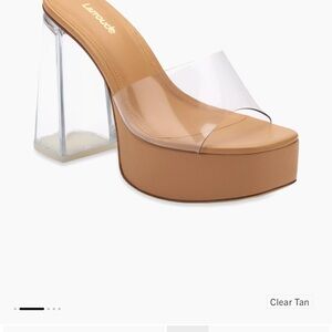 Larroudé Dolly Lucite Vinyl Platform Mules